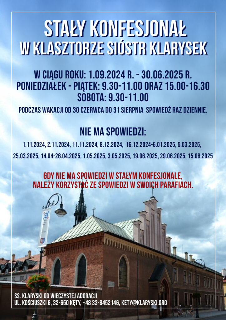 Konfesjonał Stały u Sióstr Klarysek