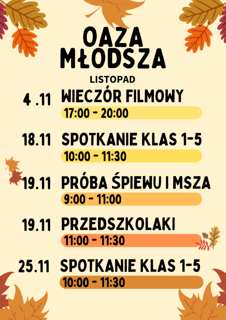 Oaza Młodsza – listopad