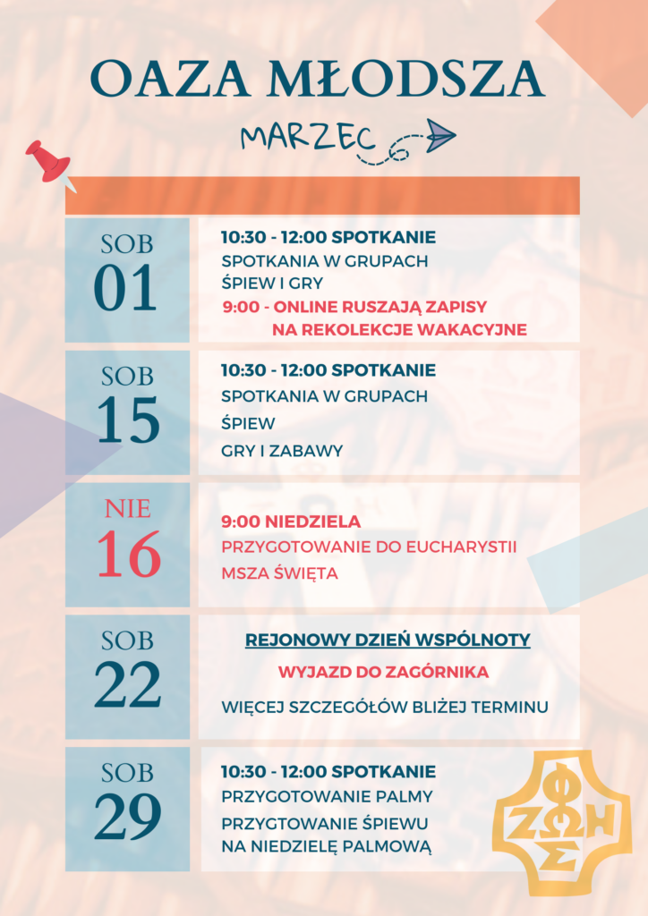 Oaza Młodsza – marzec 2025